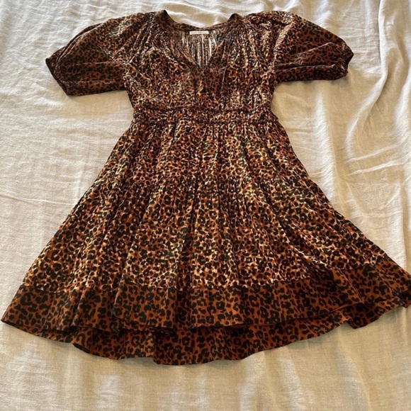 Ulla Johnson Mariana animal print dress fall 400$ boho designer formal revolve - Picture 9 of 10